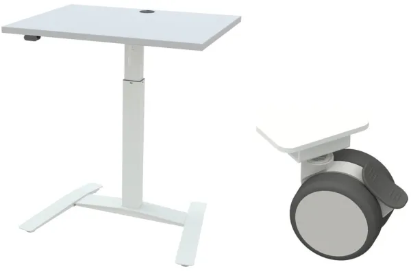 Enkelt höj- och sänkbart skrivbord - På hjul