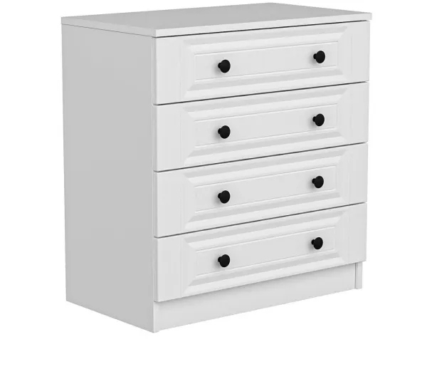 FUNZI LIVING 4927 byrå, med 4 lådor - vit melamin