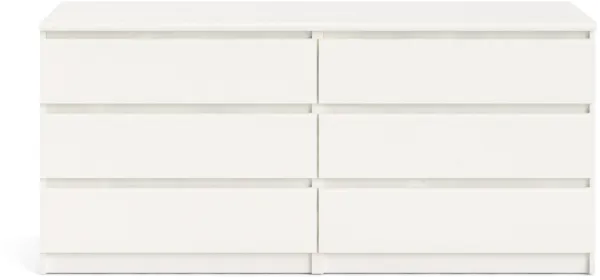 TVILUM Naia byrå - vit ask, med 6 lådor