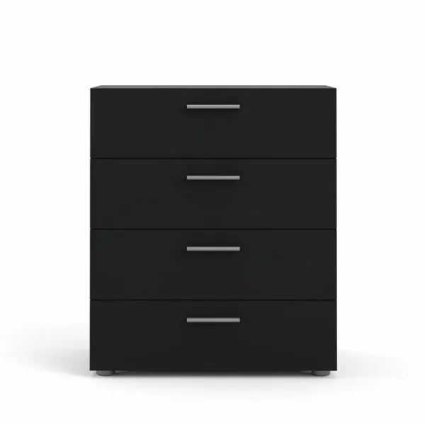 TVILUM Pepe byrå, med 4 lådor - svart folie och plast