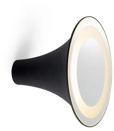 Trizo 21 Sirens Vägglampa Svart + Vitt Frostglas + Spegel Liten